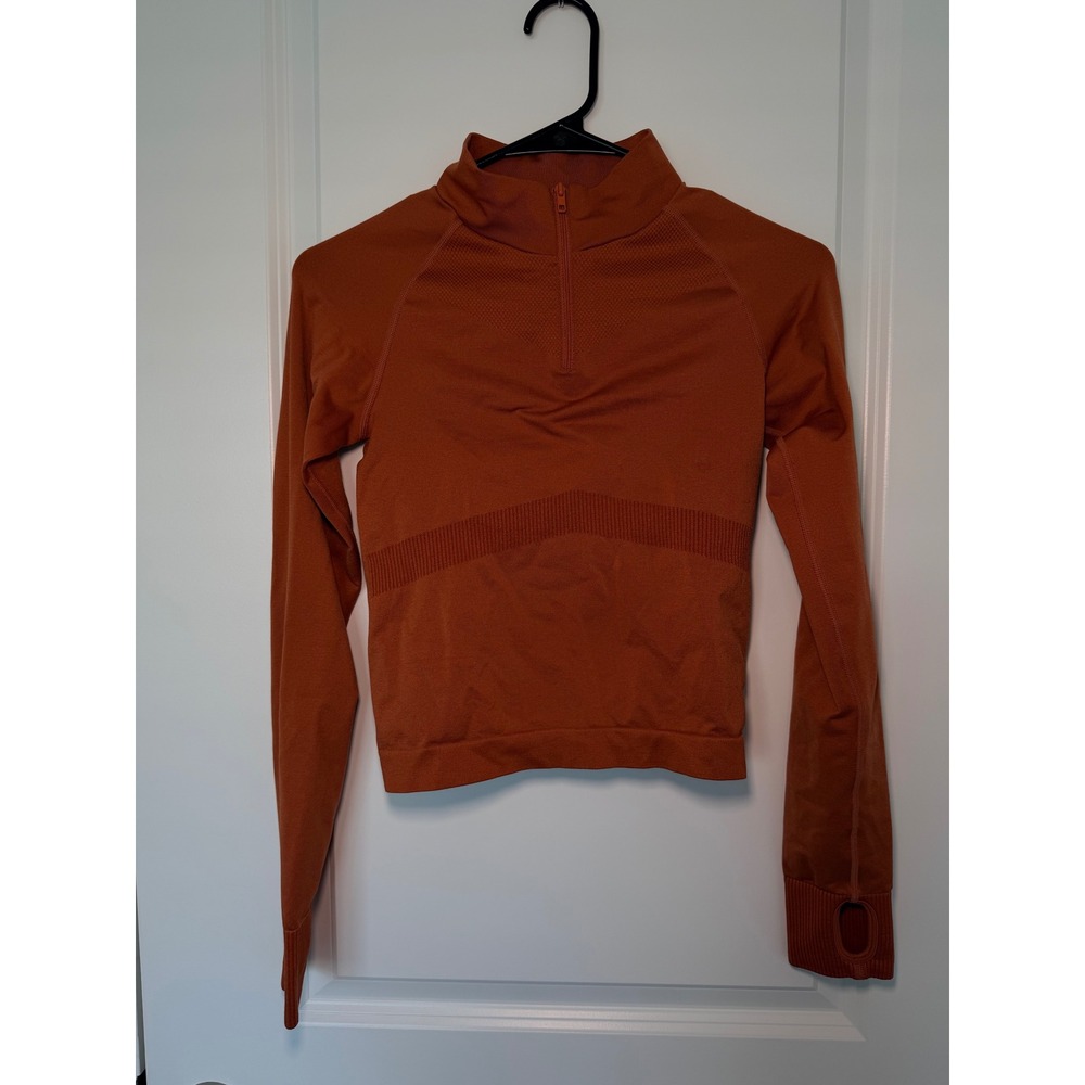 Victorias Secret PINK Active Burnt Orange Quarter Zip Pullover XS